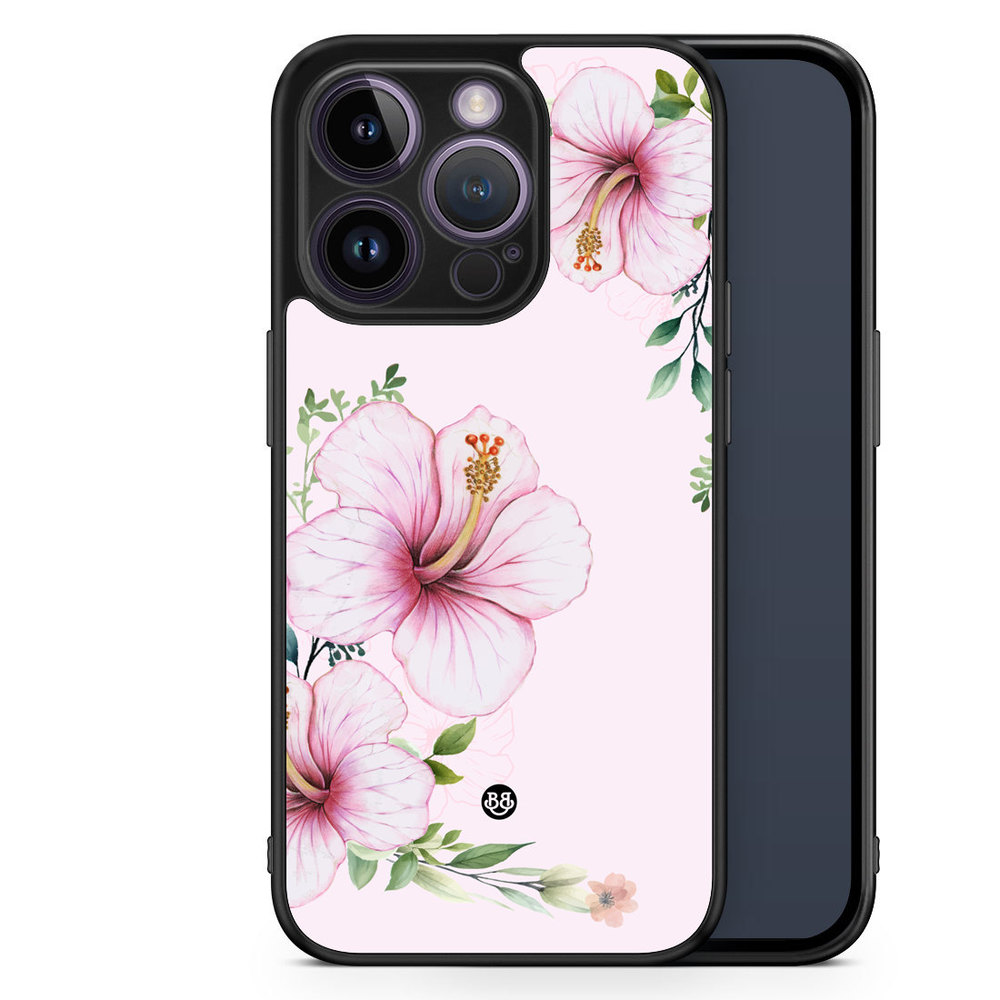 iPhone 14 Pro Case - WILD BLOOM - Soft Hibiscus