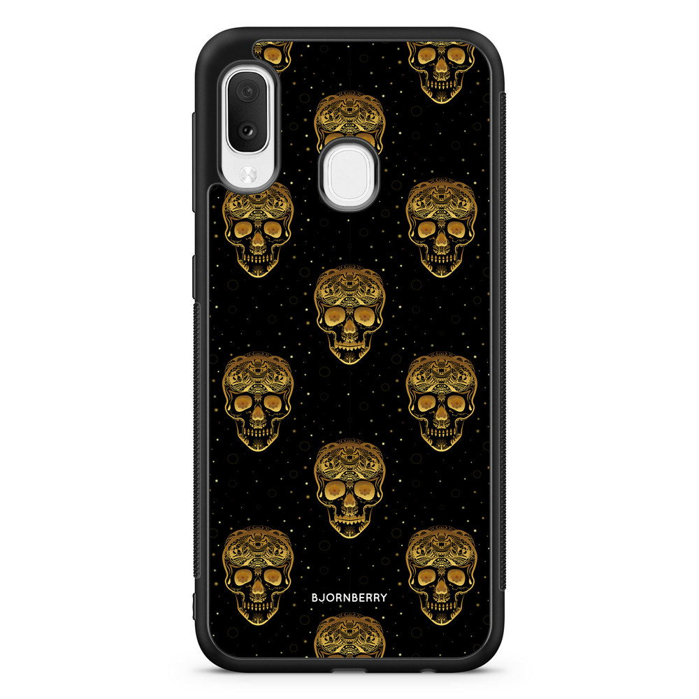 Samsung Galaxy A20e Case - Gold Skulls