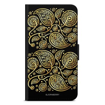 Huawei P9 Plånboksfodral - Guld Blommor