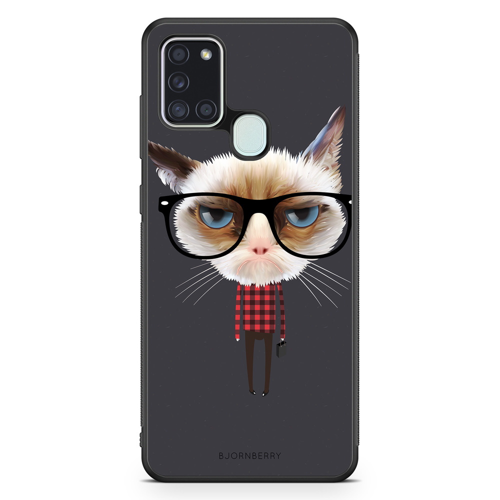 Samsung Galaxy A21s Case - Hipster Cat