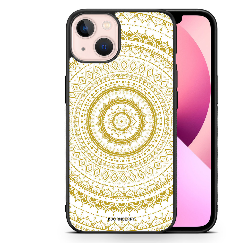 iPhone 13 Case - White Gold Mandala