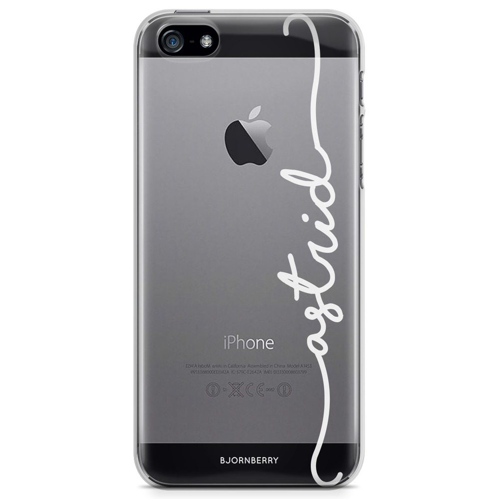 iPhone 5/5S/SE (2016) TPU Custom Case  - Vertical White Name