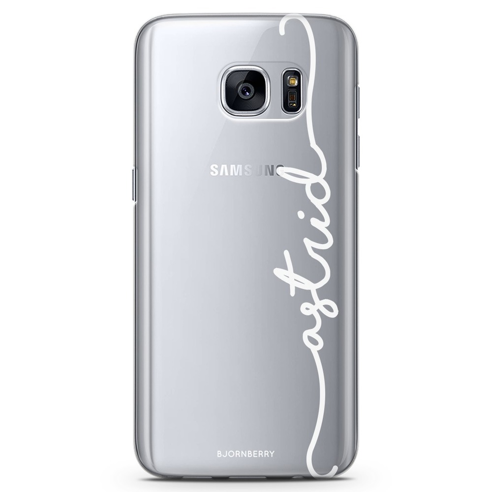 Samsung Galaxy S7 TPU Custom Case - Vertical White Name