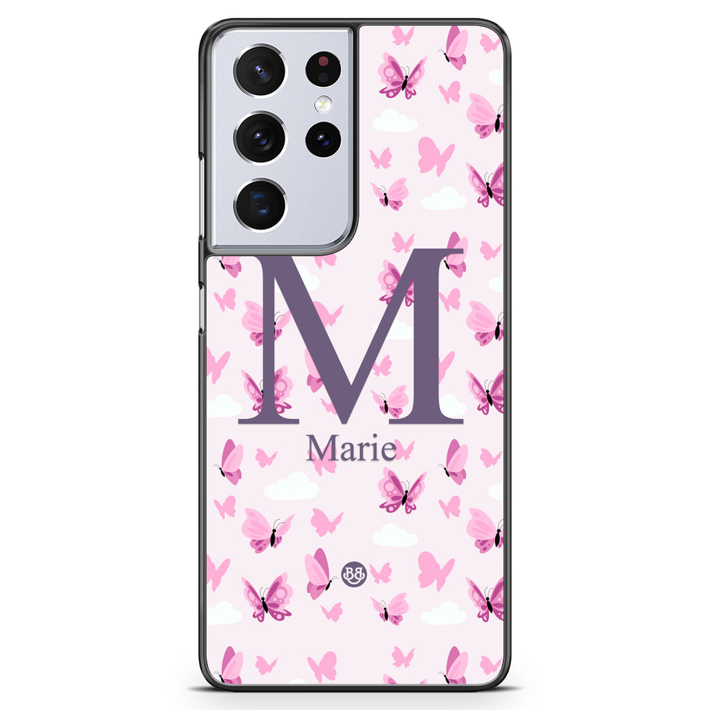 Samsung Galaxy S21 Ultra Custom Skal - AWAKEN - Butterfly Pink