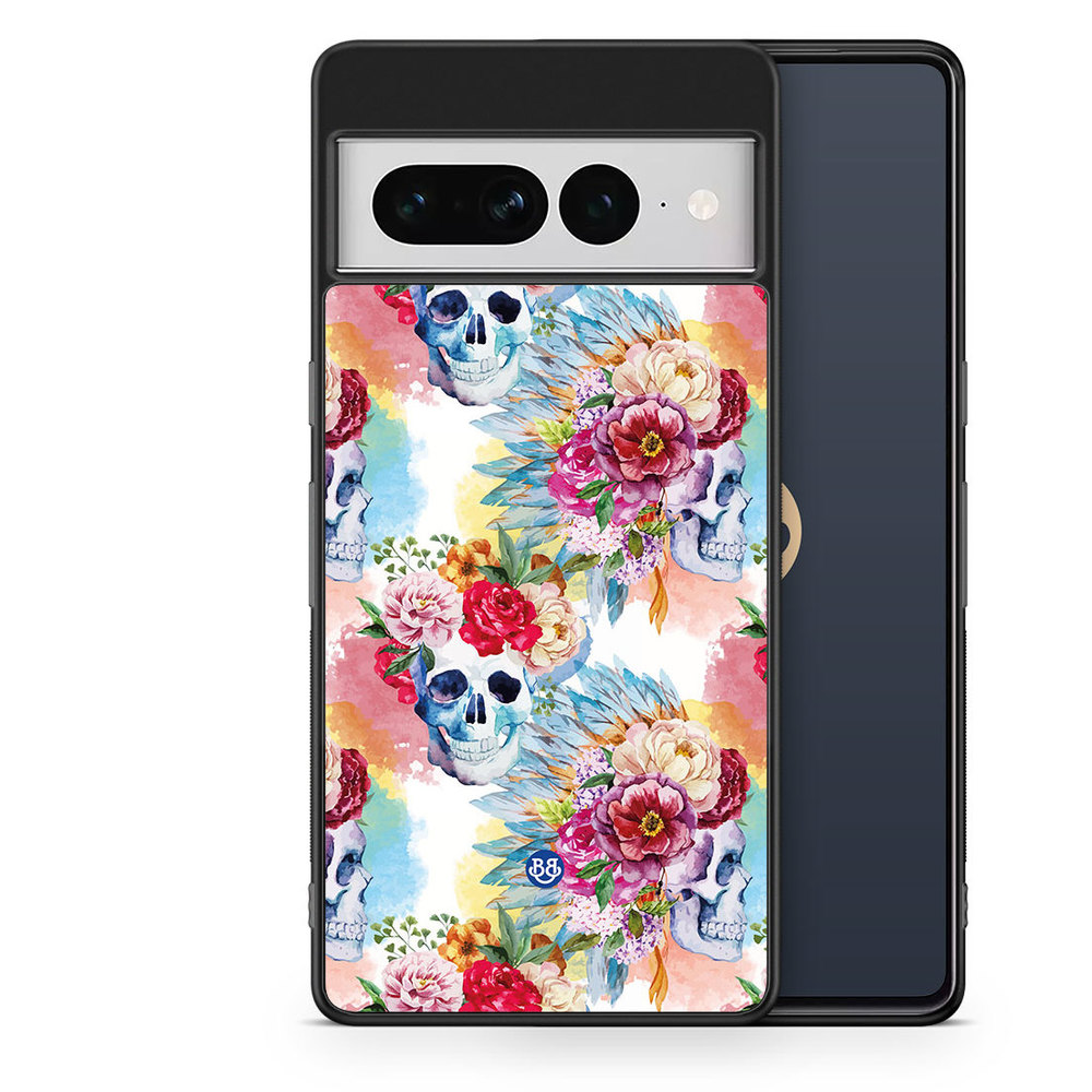 Google Pixel 7 Pro Case - Skulls And Flowers