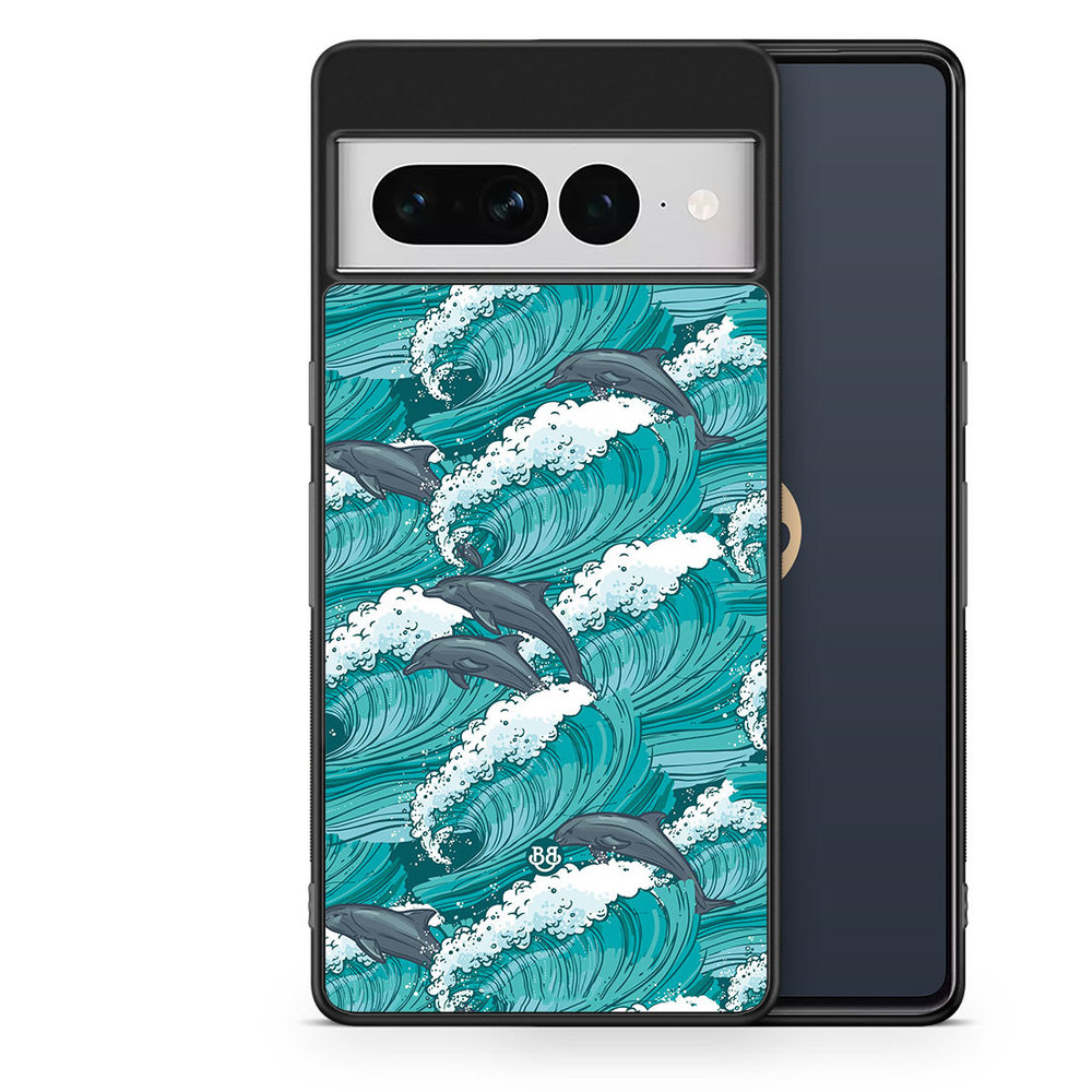 Google Pixel 7 Pro Case - Waves and Dolphins