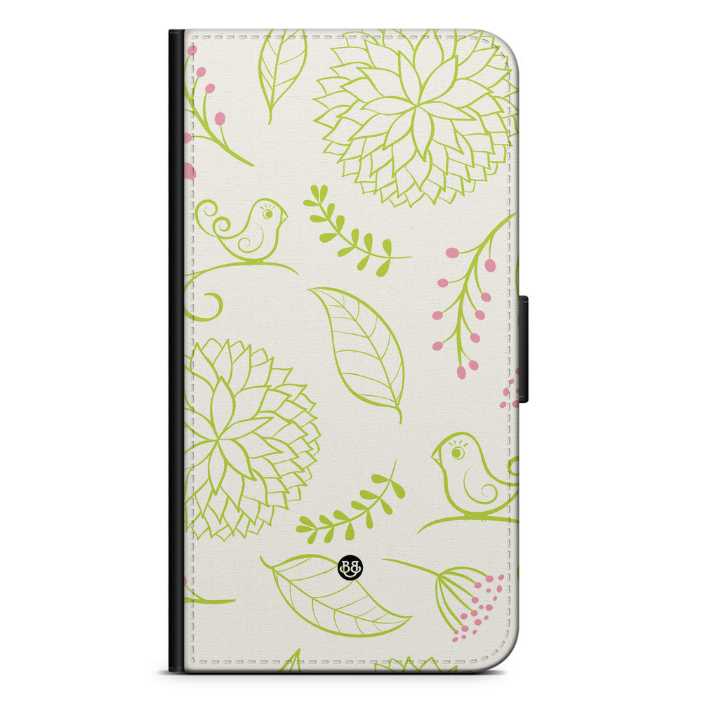 Samsung Galaxy S6 Plånboksfodral - Blomster Grön