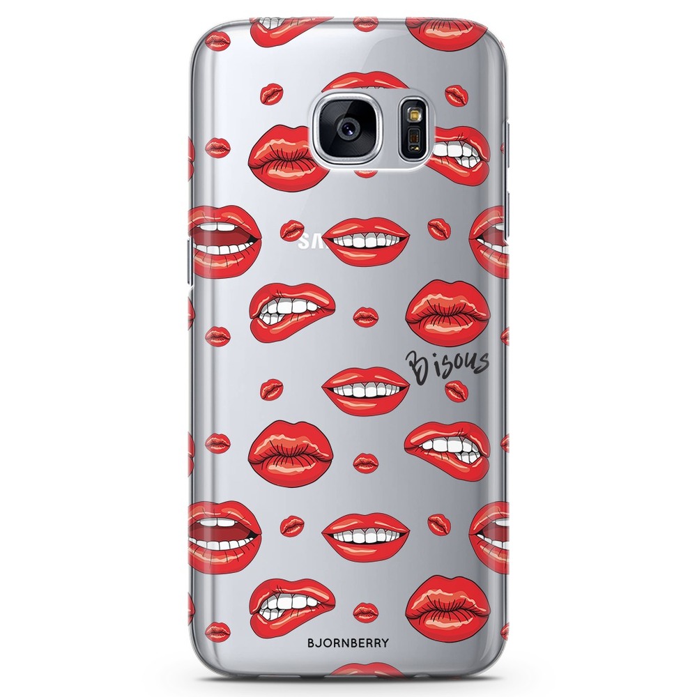 Samsung Galaxy S7 Genomskinligt Skal - Bisous Läppar | Mobilskal & Mobilfodral BJORNBERRY