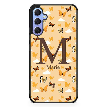 Samsung Galaxy A34 5G Custom Skal - AWAKEN - Orange Butterfly