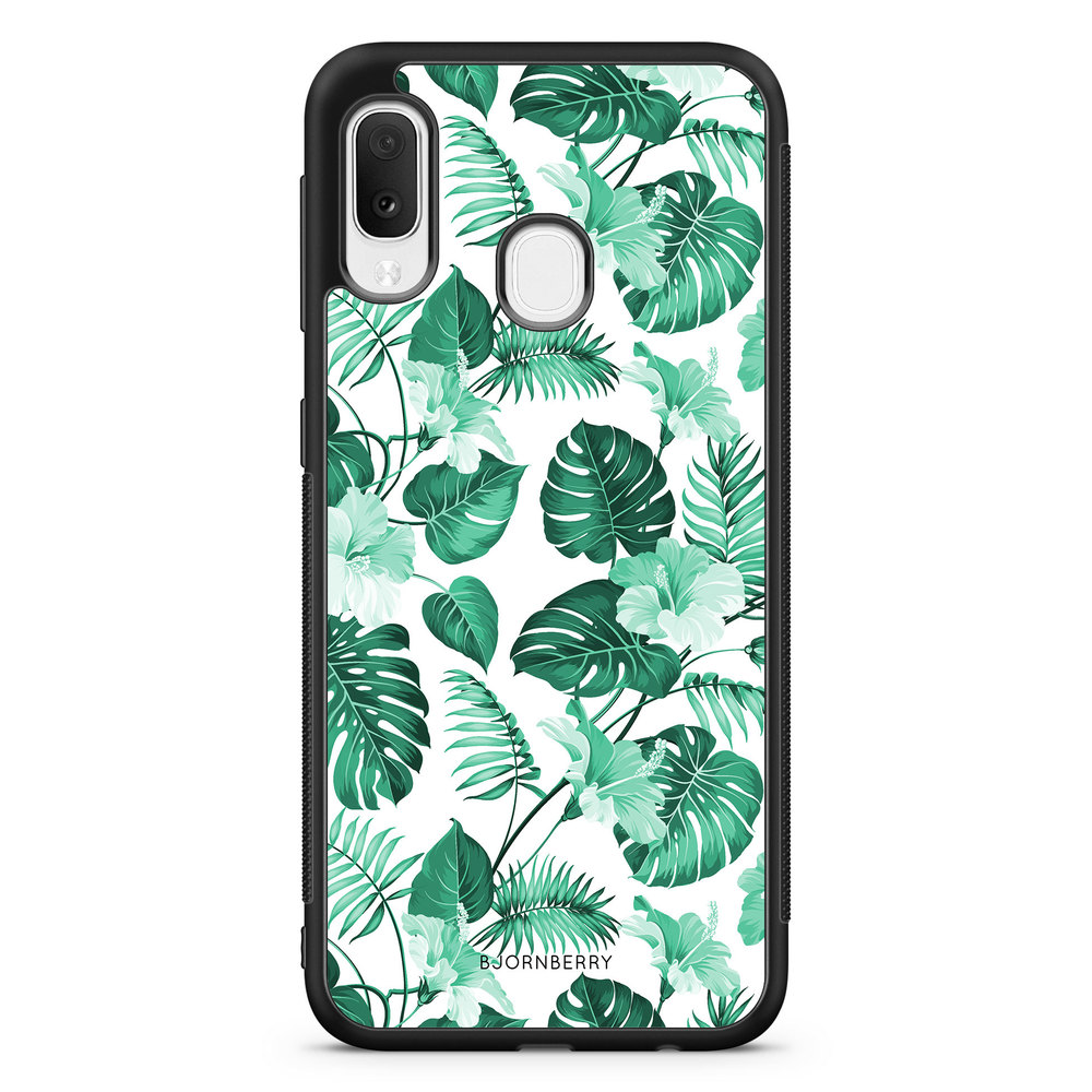 Samsung Galaxy A20e Case - Turquoise Flowers