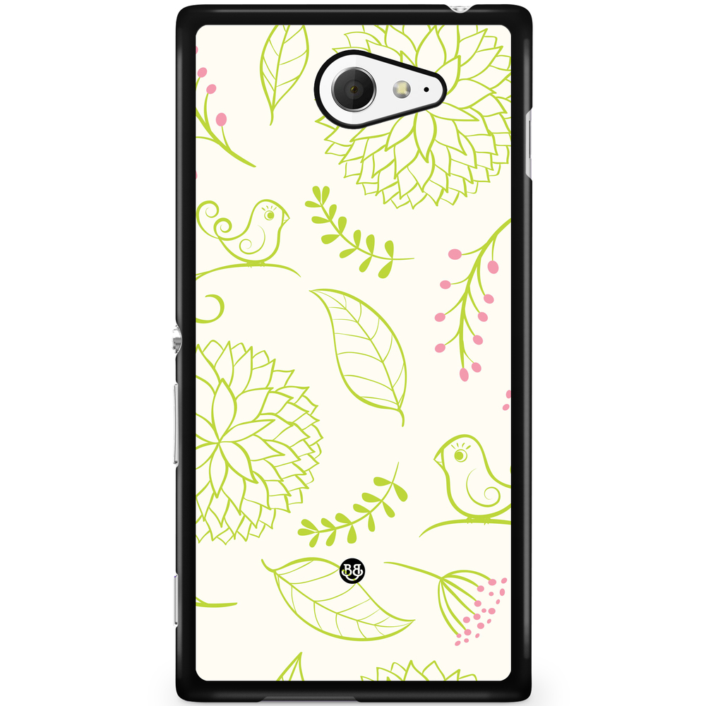 Sony Xperia M2 Aqua Case - Green Floral
