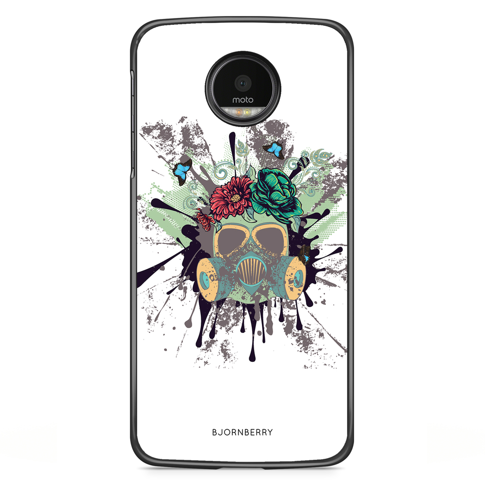 Motorola Moto G5S Plus Case - Gas Mask Flowers