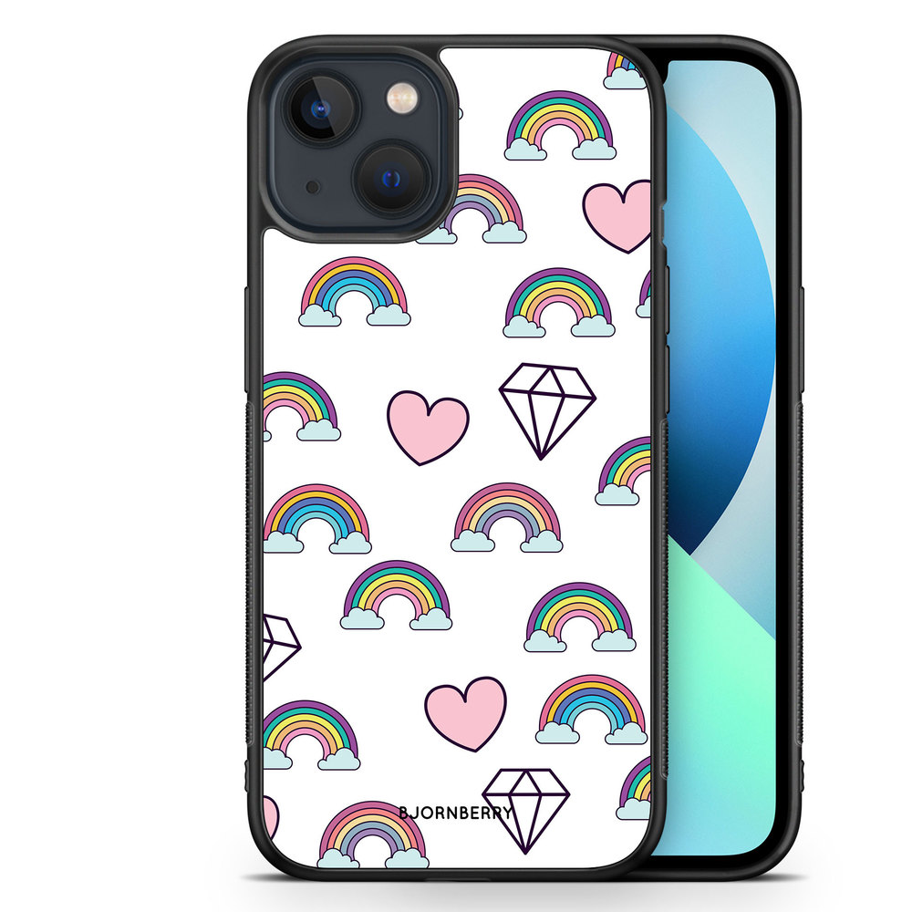 iPhone 13 Mini Case - Rainbows & Diamonds