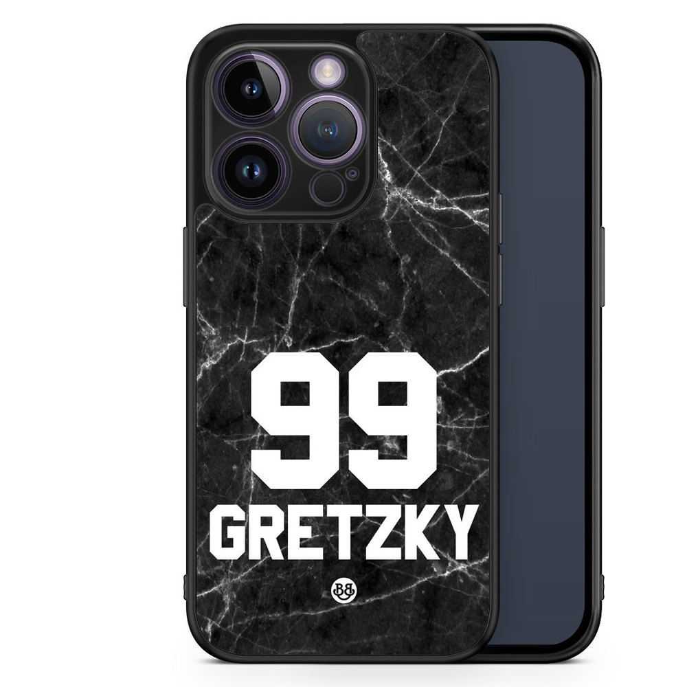 iPhone 14 Pro Custom Case - Black Marmor Number