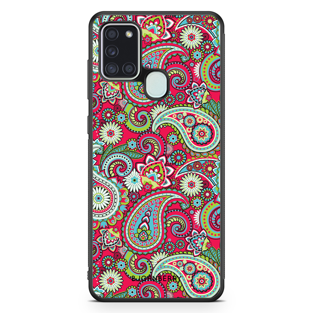 Samsung Galaxy A21s Case - Red Paisley