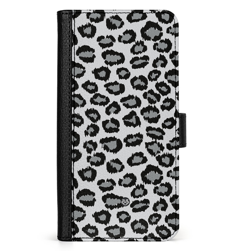 Samsung Galaxy A55 Wallet Case - Gray Leopard