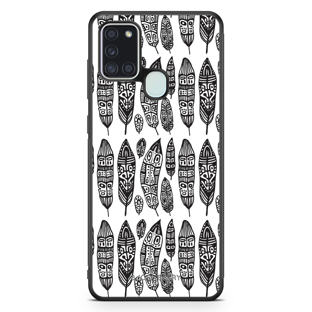Samsung Galaxy A21s Case - Vintage Feathers