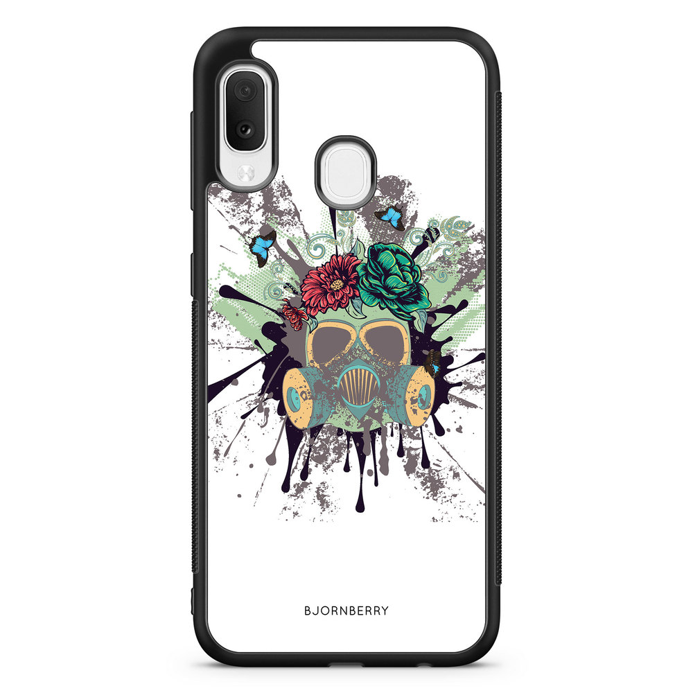 Samsung Galaxy A20e Case - Gas Mask Flowers