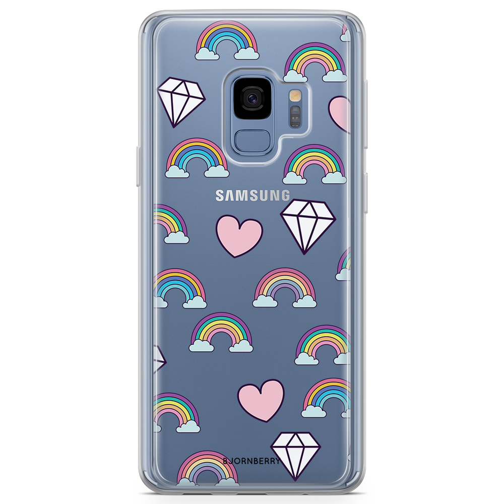 Samsung Galaxy S9 Fashion Skal - Regnbågar & Diamant