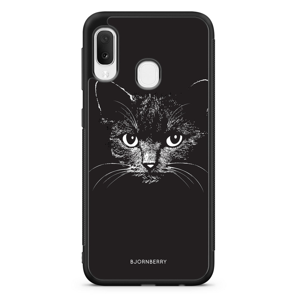 Samsung Galaxy A20e Case - Black/White Cat