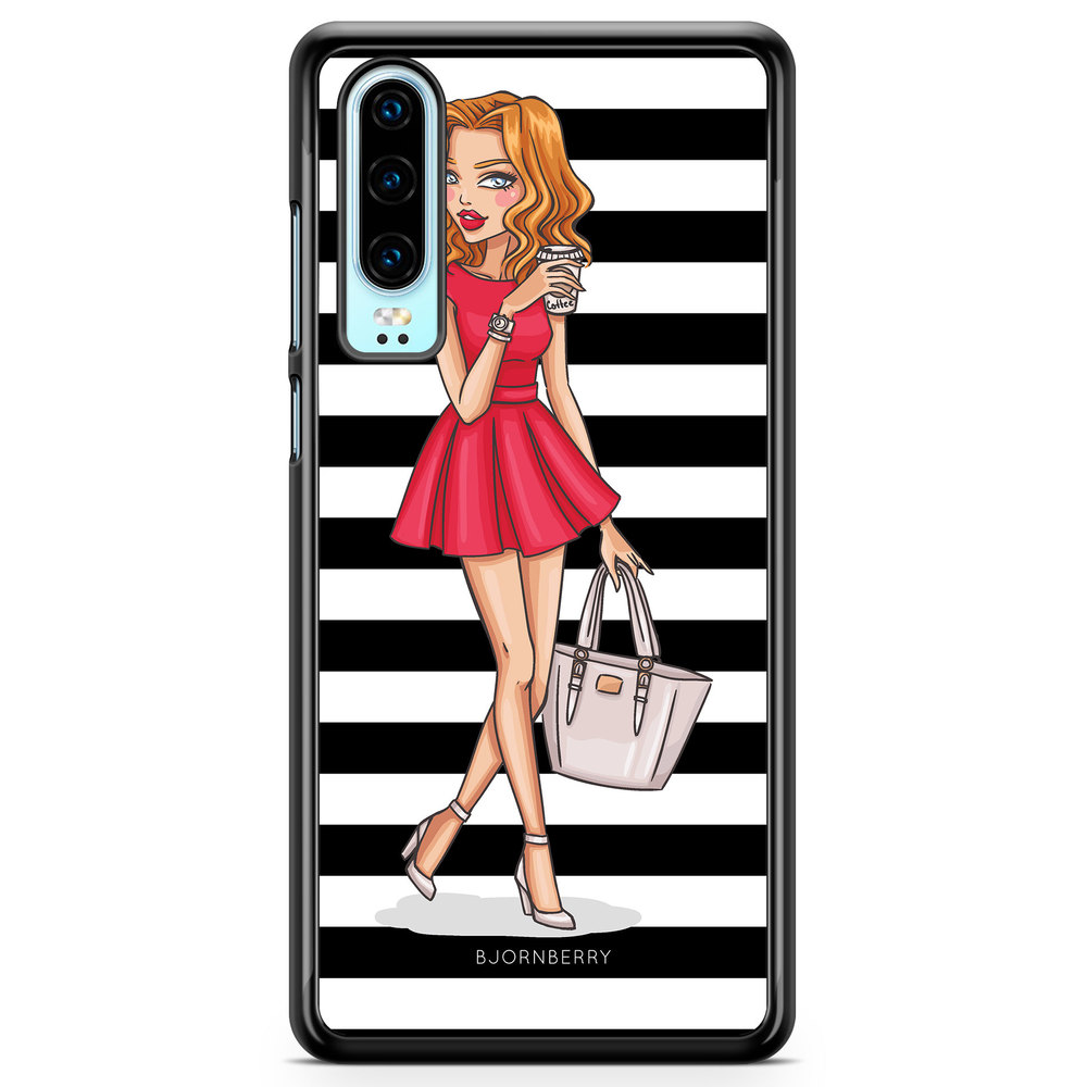 Huawei P30 Skal - Modeskiss Dam Röd