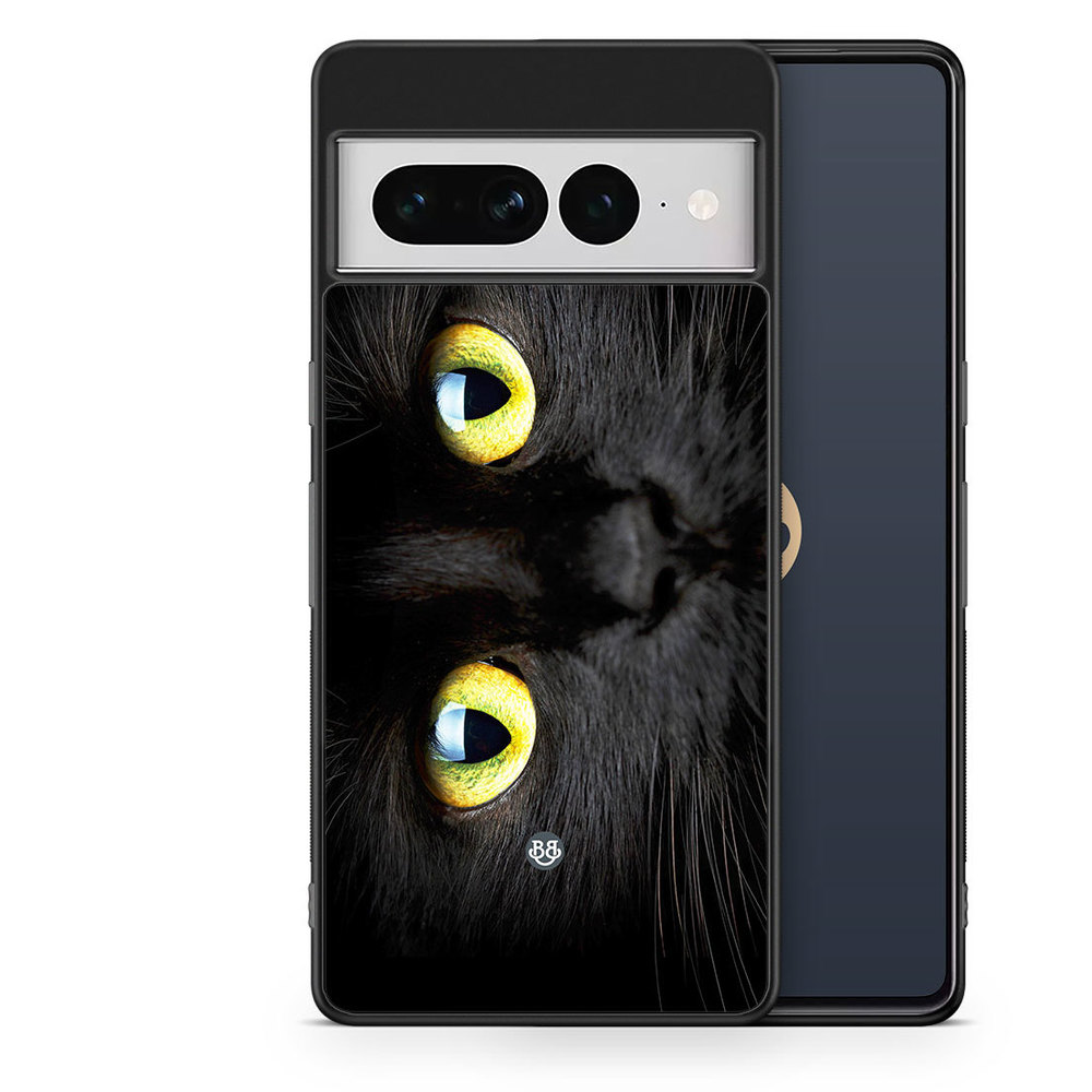 Google Pixel 7 Pro Case - Black Cat Close up