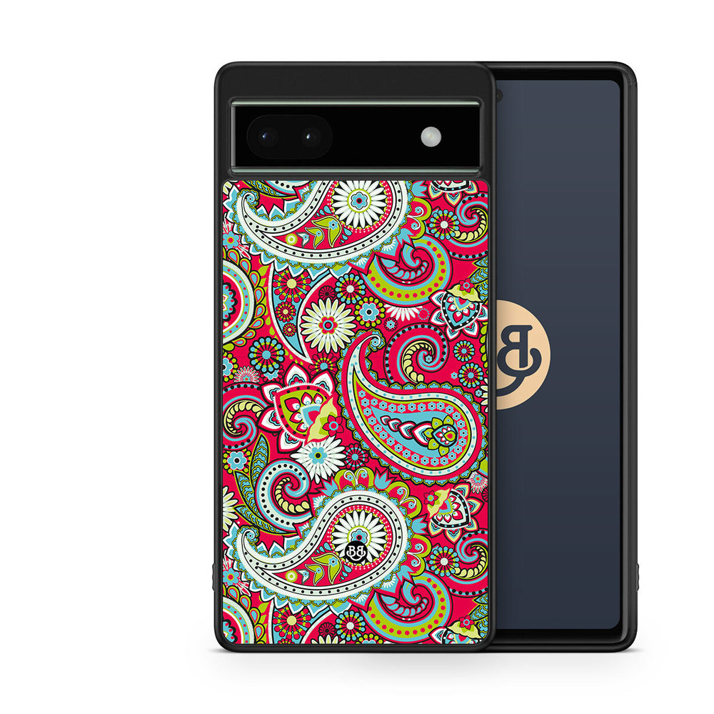 Google Pixel 6a Case - Röd Paisley