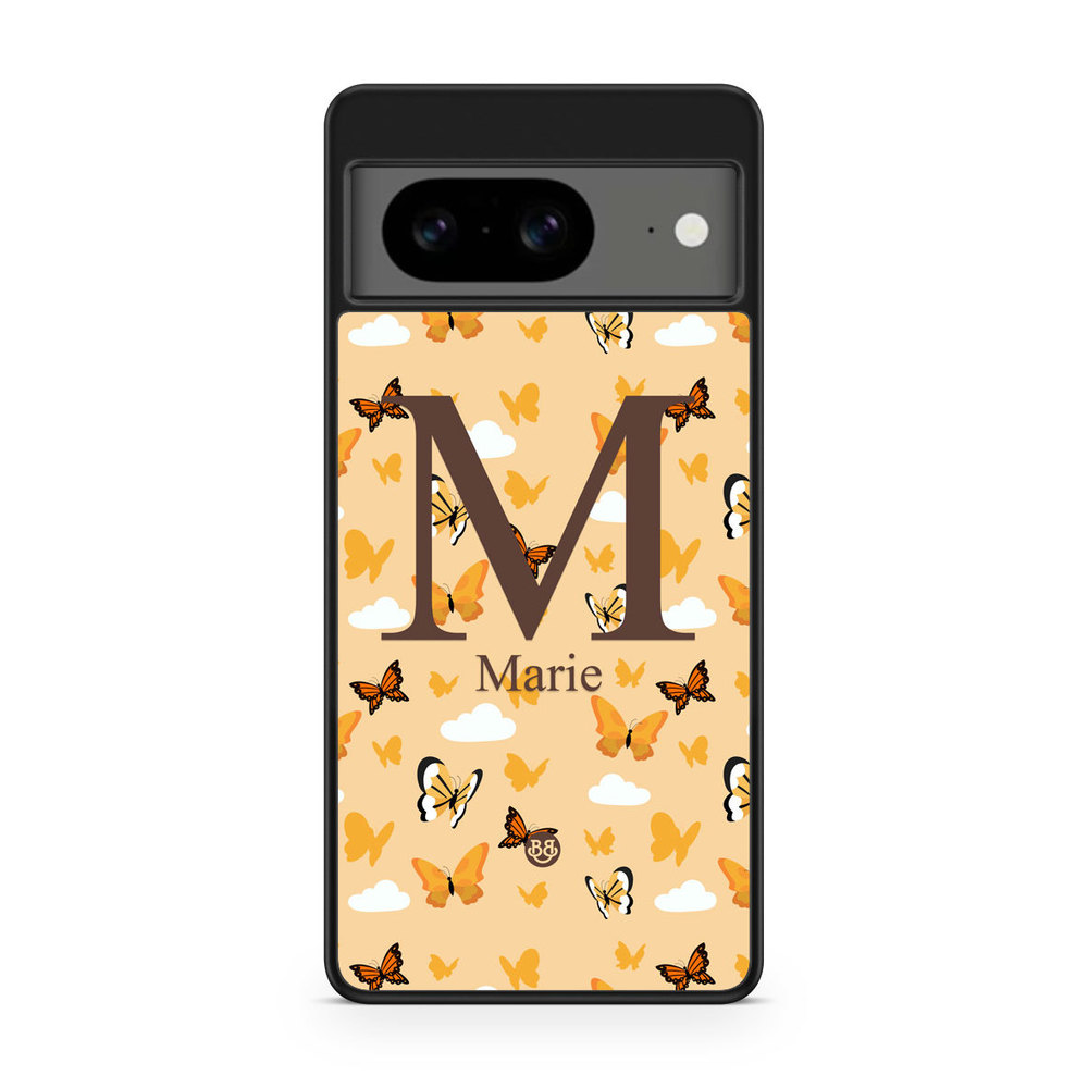 Google Pixel 8 Custom Skal - AWAKEN - Orange Butterfly