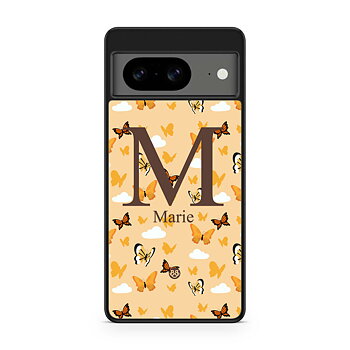 Google Pixel 8 Custom Skal - AWAKEN - Orange Butterfly