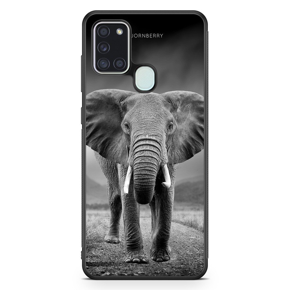 Samsung Galaxy A21s Case - Black/White Elephant