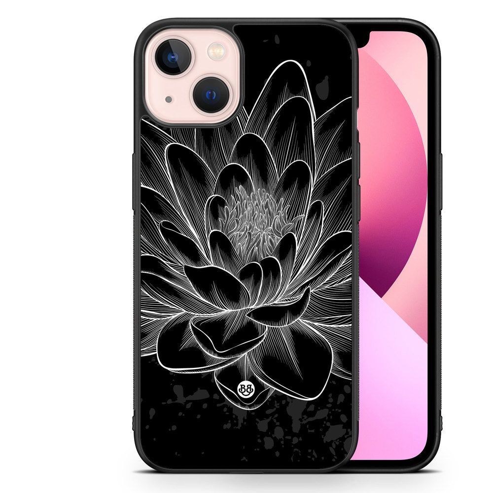 iPhone 13 Case - Black/White Lotus