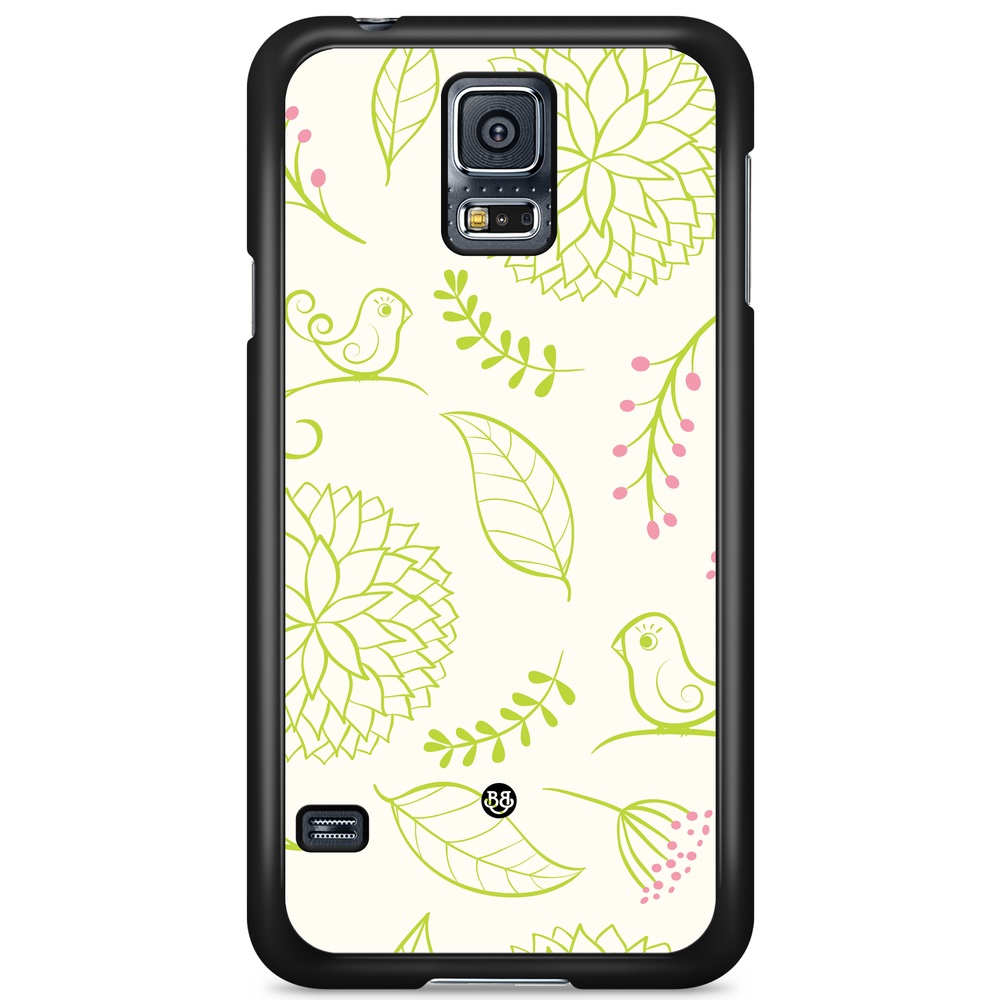 Samsung Galaxy S5/S5 NEO Skal - Blomster Grön