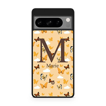 Google Pixel 8 Pro Custom Skal - AWAKEN - Orange Butterfly