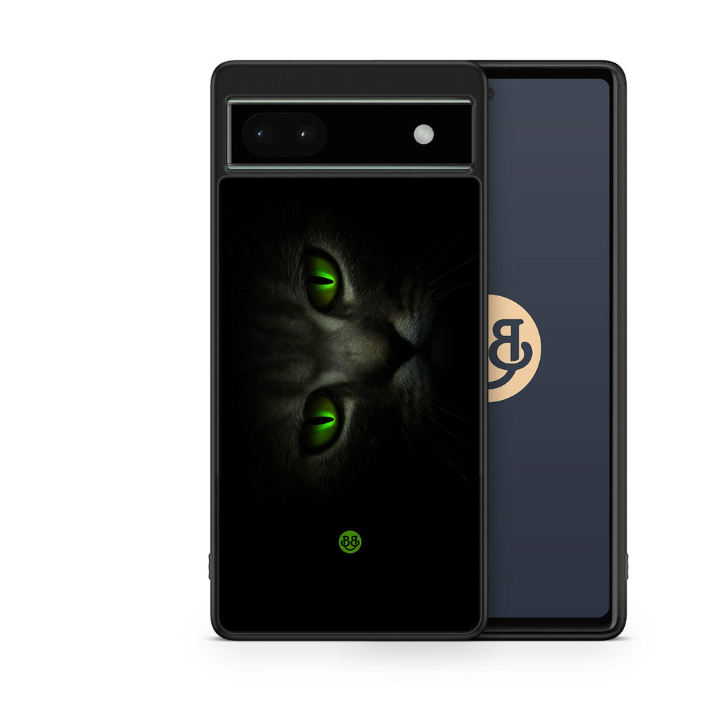 Google Pixel 6a Case - Green Cat Eyes