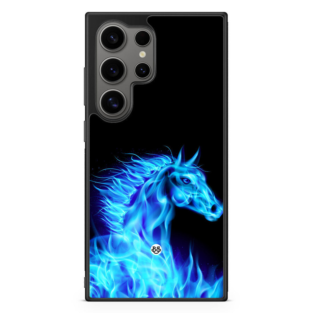 Samsung Galaxy S24 Ultra Case - Flames Horse Blue