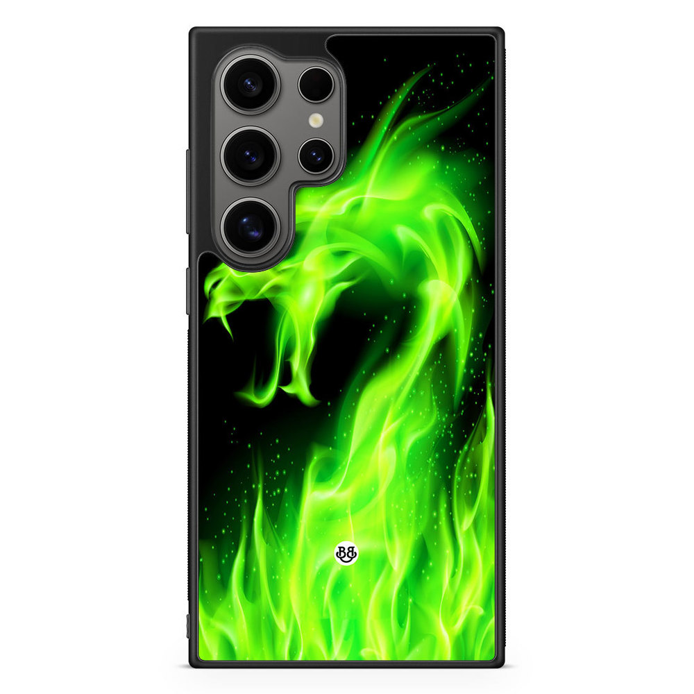 Samsung Galaxy S24 Ultra Case - Green Flames Dragon