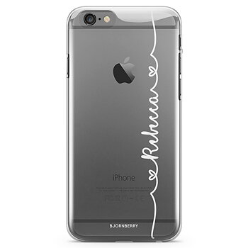 iPhone 6 Plus/6s Plus TPU Case Custom - Heart Name White