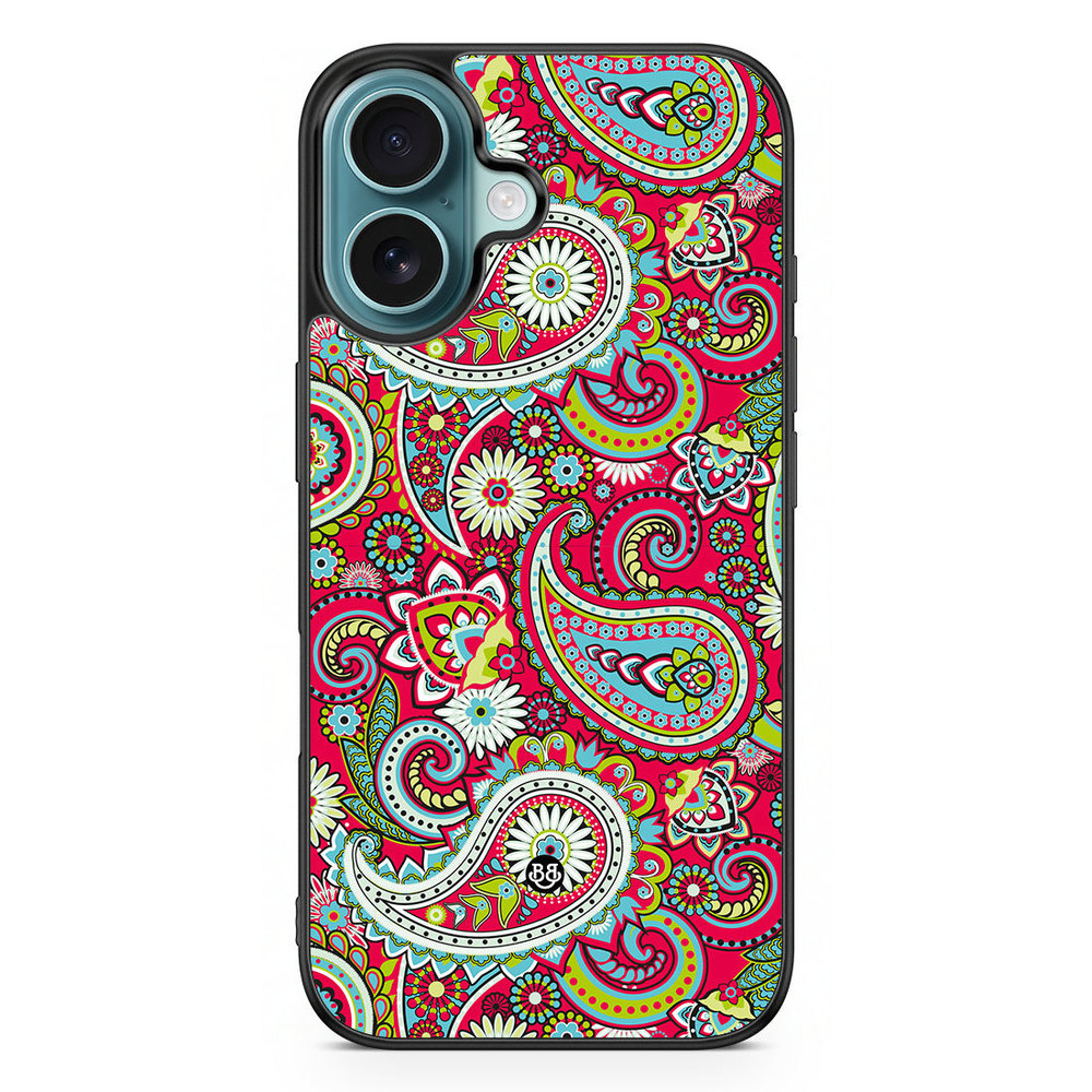 iPhone 16 Case - Röd Paisley