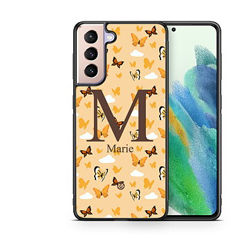 Samsung Galaxy S21 FE 5G Custom Case - AWAKEN - Orange Butterfly