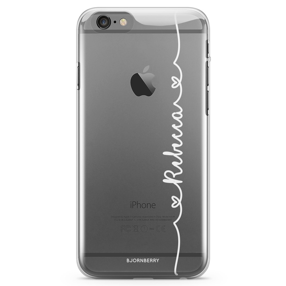 iPhone 6/6s TPU Case Custom - Heart Name White