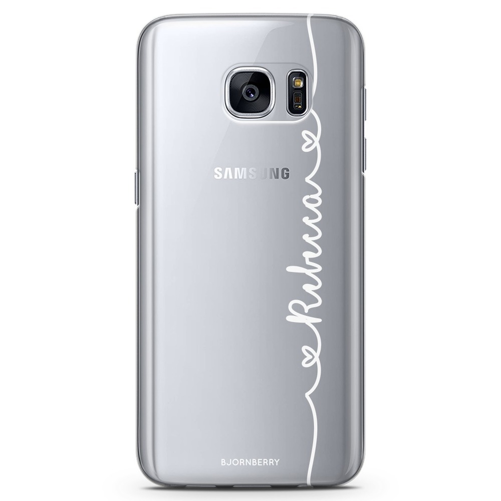 Samsung Galaxy S6 Edge TPU Custom Case - Heart Name White