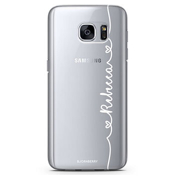 Samsung Galaxy S6 Edge TPU Custom Case - Heart Name White