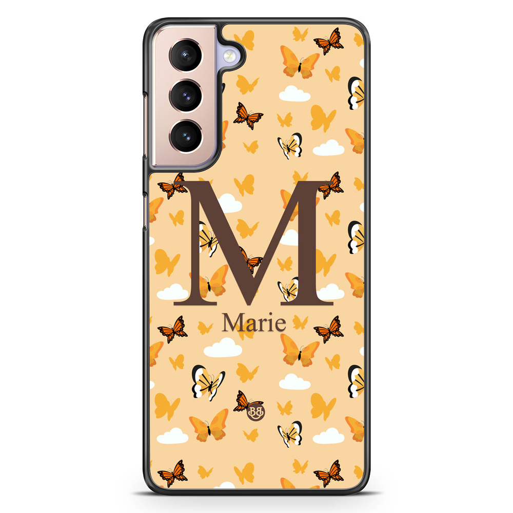 Samsung Galaxy S21 Custom Case - AWAKEN - Orange Butterfly
