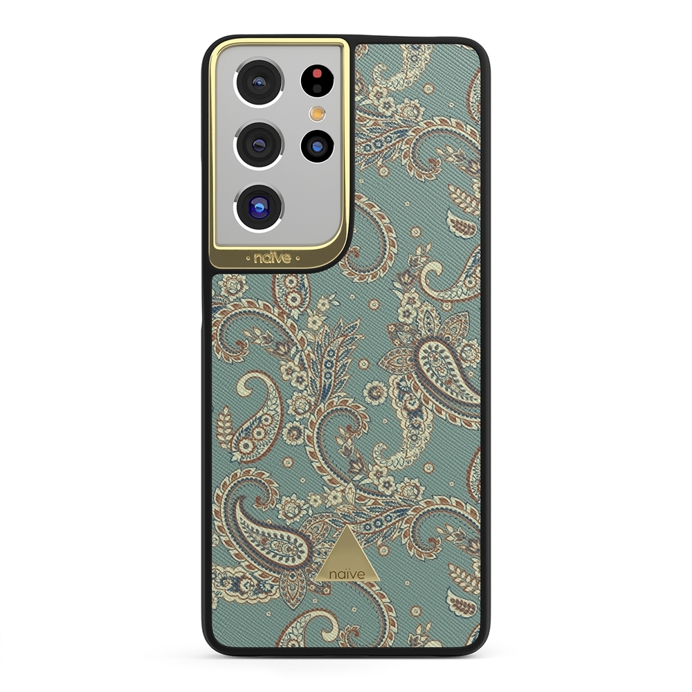 Naive Samsung Galaxy S21 Ultra Case - Paisley Green