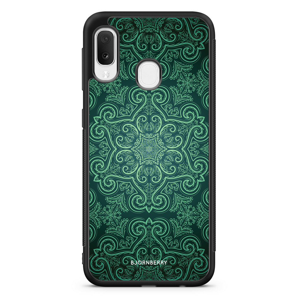 Samsung Galaxy A20e Case - Green Retro Pattern