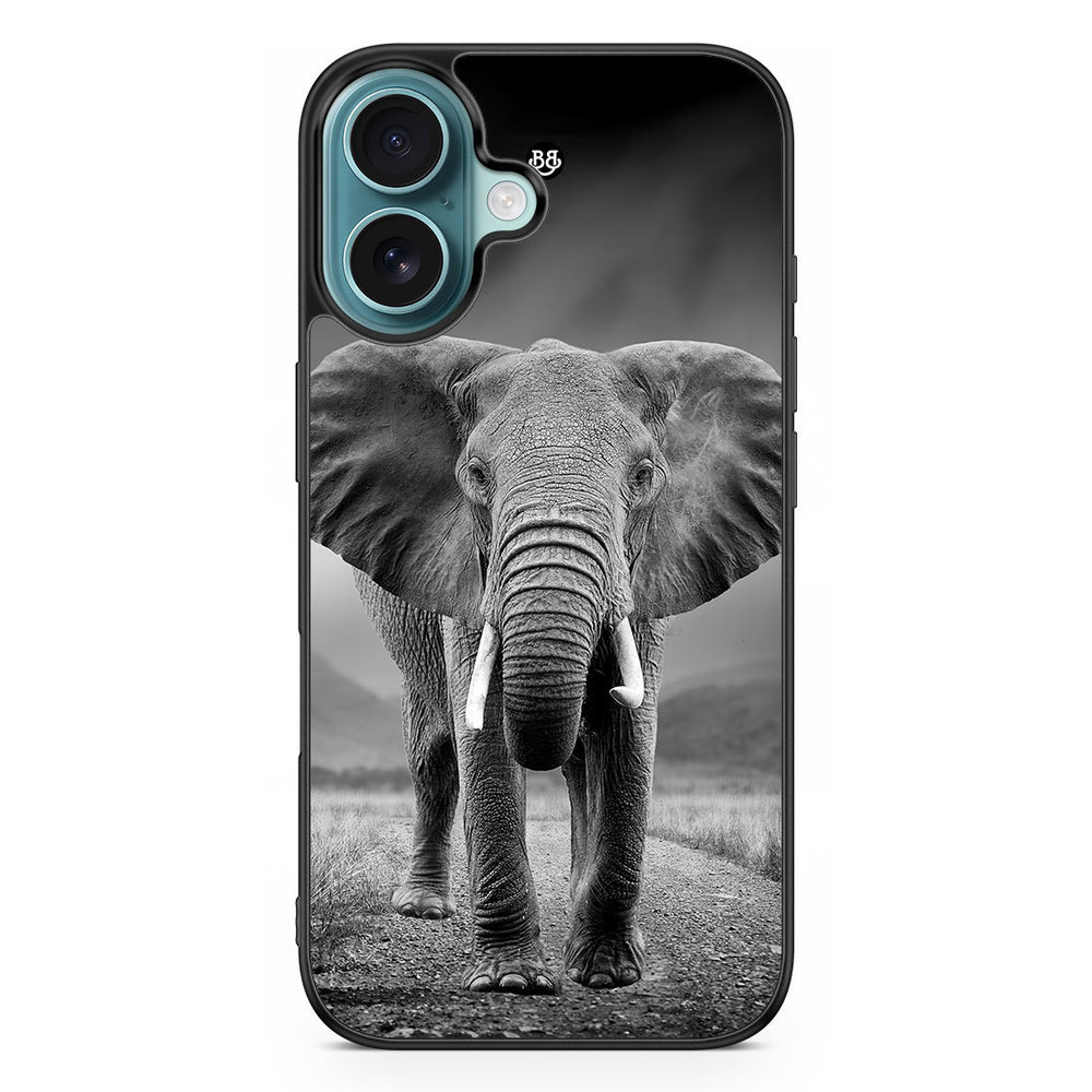 iPhone 16 Case - Black/white Elephant