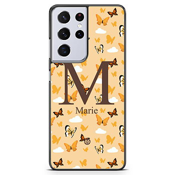 Samsung Galaxy S21 Ultra Custom Case - AWAKEN - Orange Butterfly