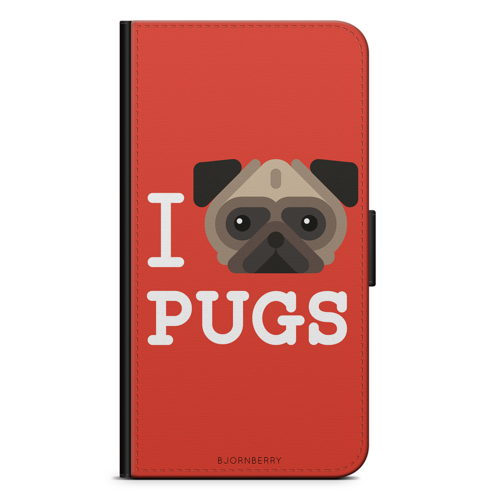 Samsung Galaxy Note 10 Wallet Case - I Love Pugs