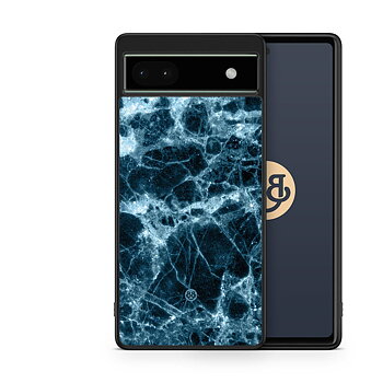 Google Pixel 6a Skal - Blå Marmor