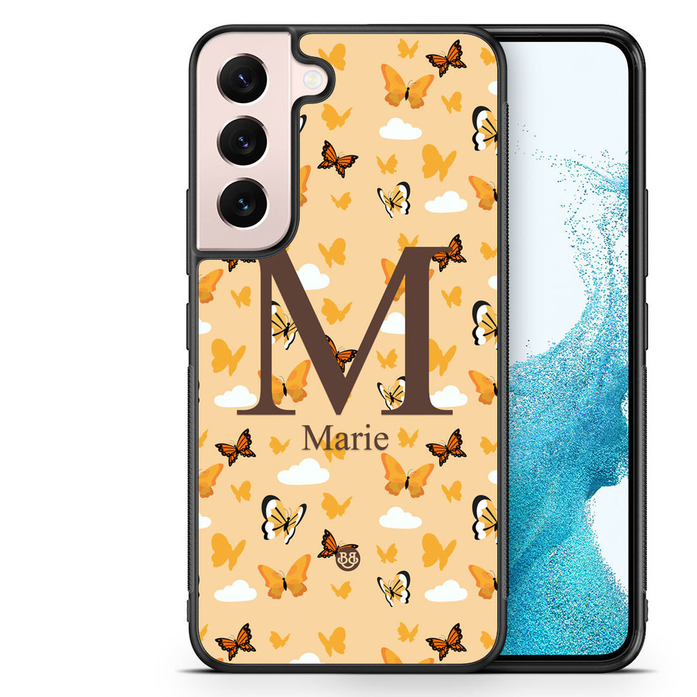 Samsung Galaxy S23 5G Custom Case - AWAKEN - Orange Butterfly